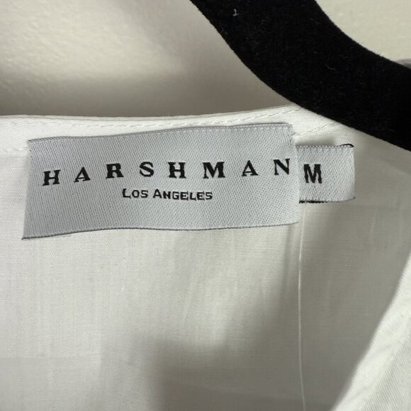 Anthro Harshman Zinnia Blouse Womens Medium White Flutter Sleeve Cotton Top New - Picture 6 of 9